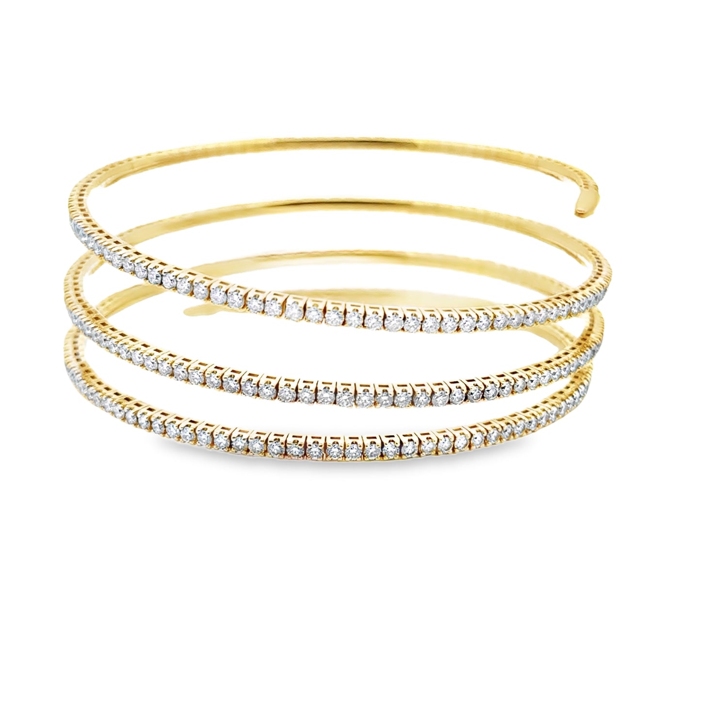 Diamond Spiral Bracelet in 14K Yellow Gold