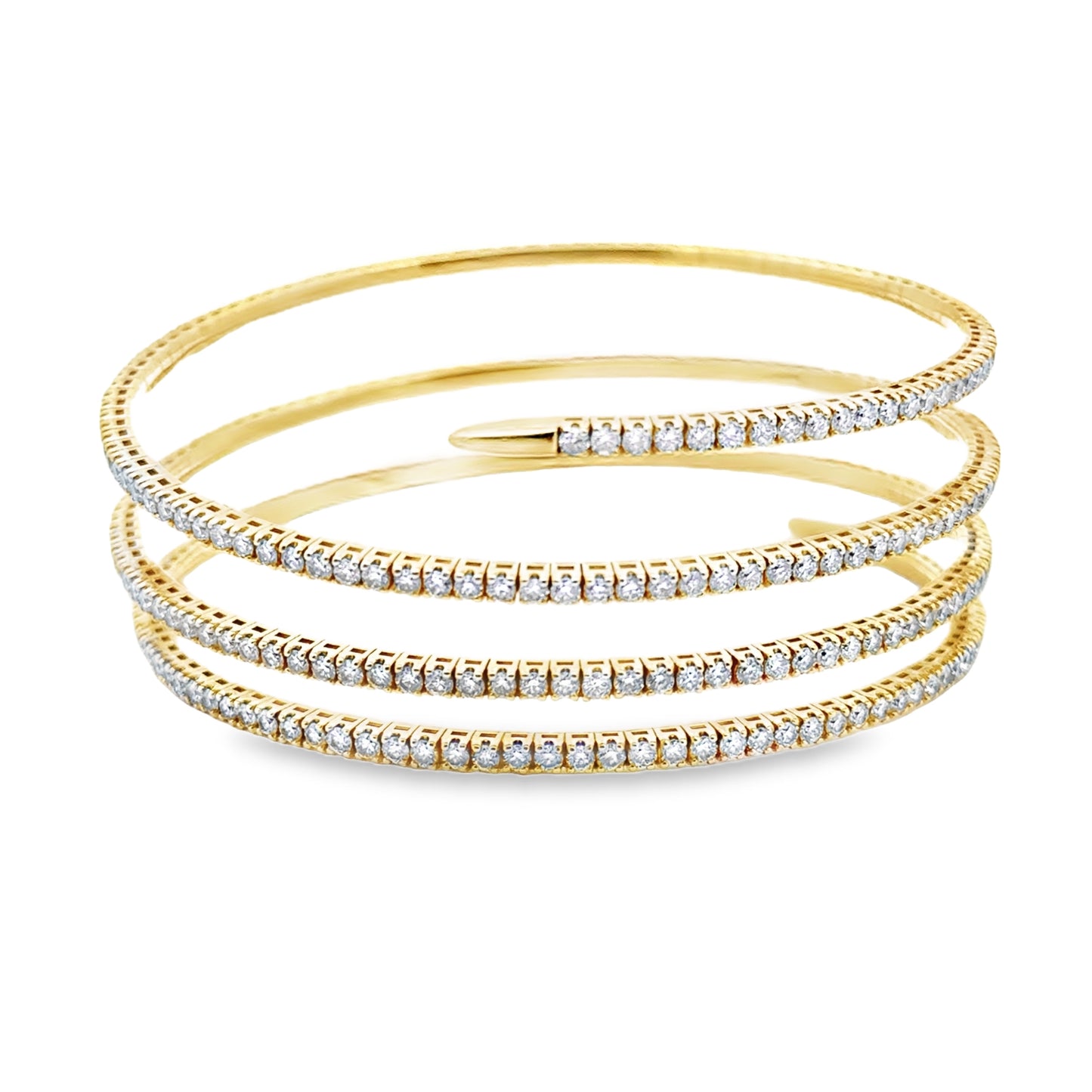 Diamond Spiral Bracelet in 14K Yellow Gold