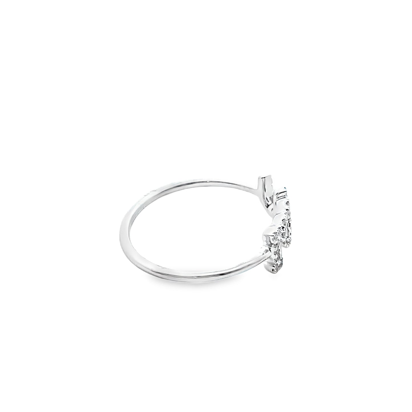 Diamond “I love you” Ring in 14K White Gold