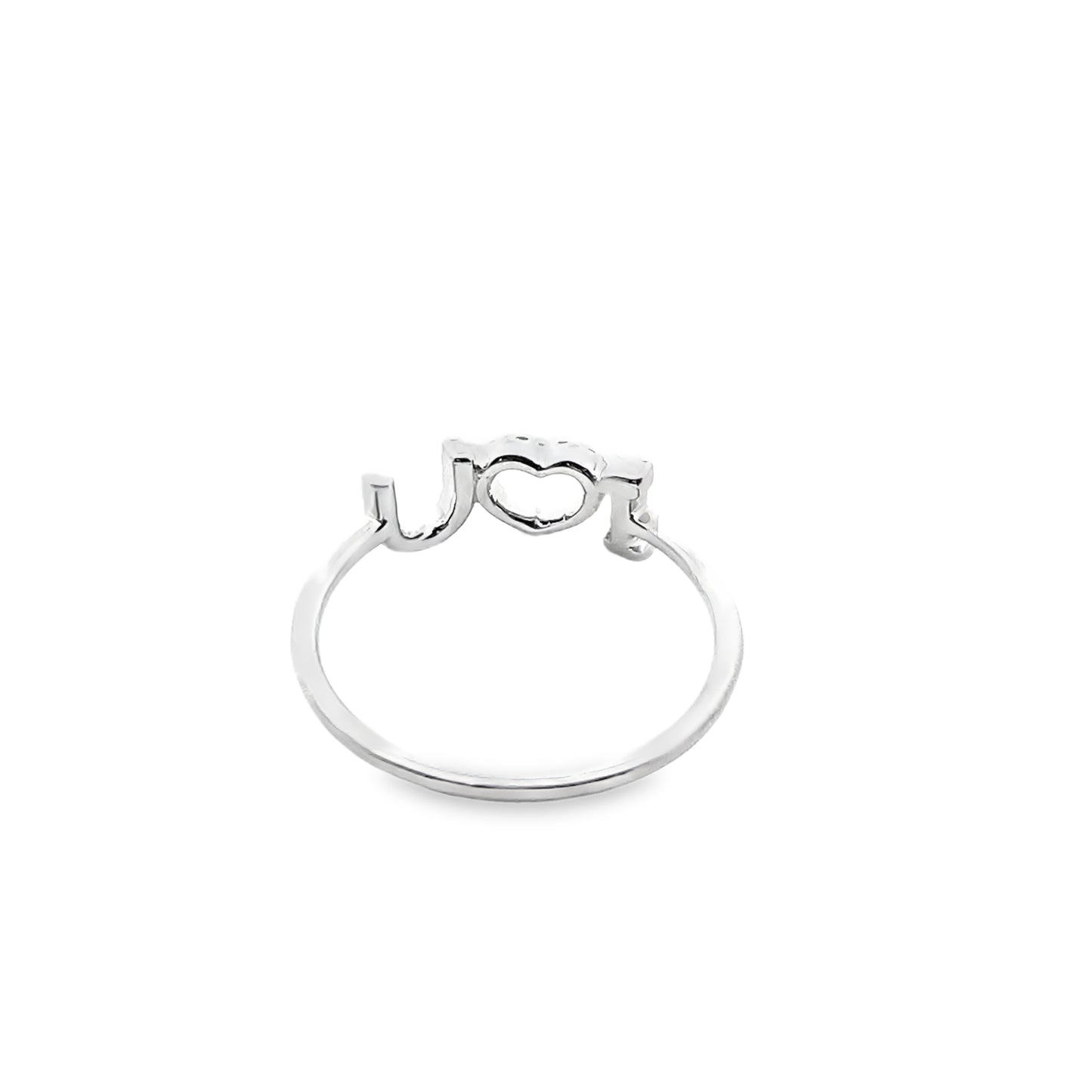 Diamond “I love you” Ring in 14K White Gold