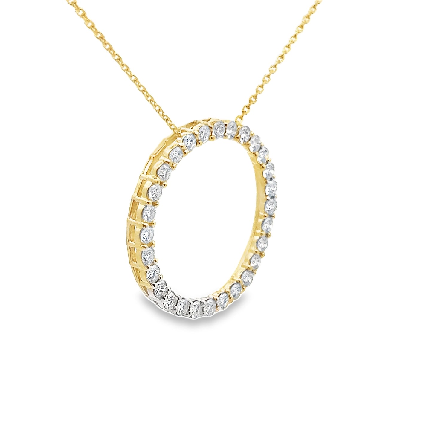 Diamond Circle Infinity Pendant Necklace in 14K Yellow Gold