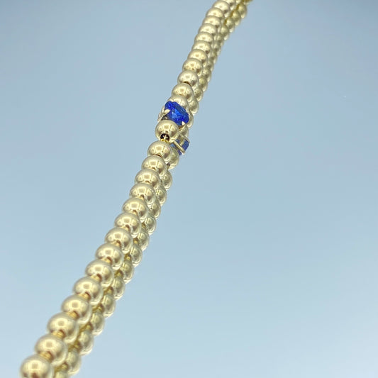Sapphire and Yellow Gold Bead Bracelet - L and L Jewelry