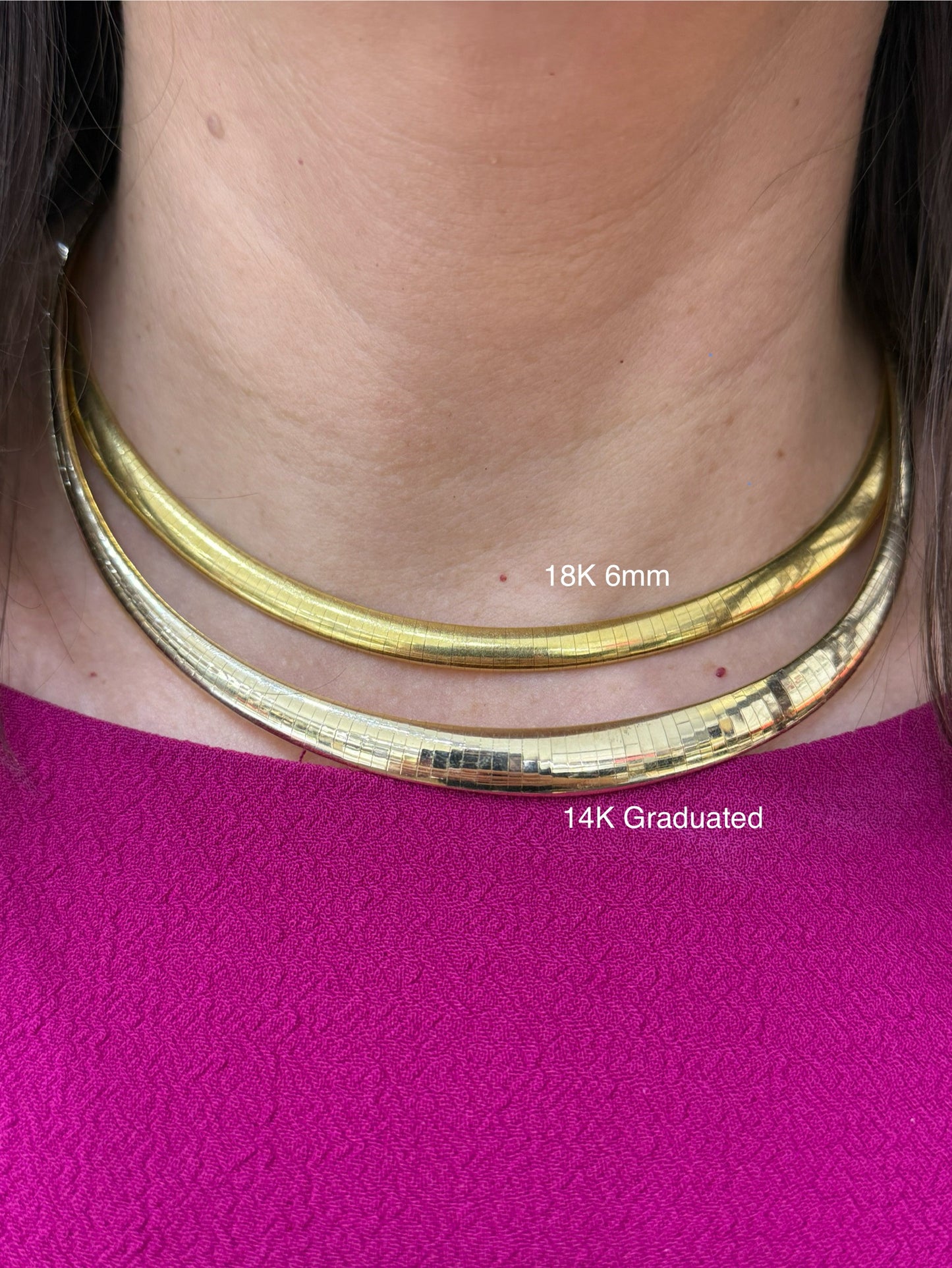 Omega Necklace in 14K and 18K Yellow Gold