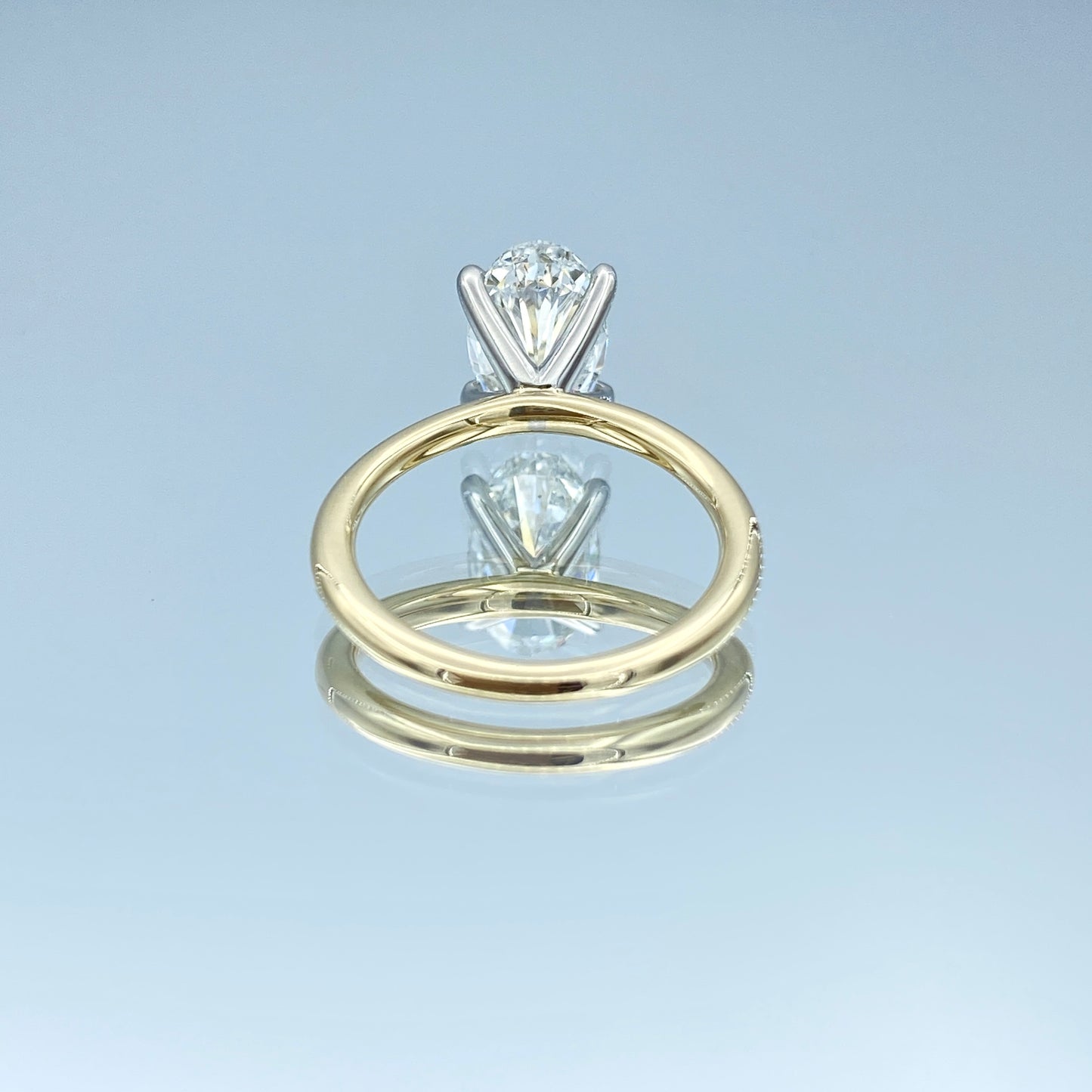 Oval-Cut Diamond Engagement Ring in 14K Yellow Gold - L and L Jewelry