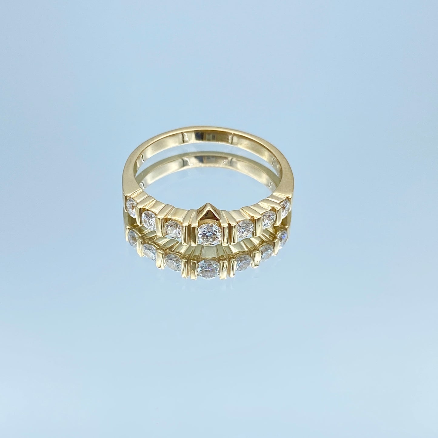 Seven Stone Diamond Ring in 14K Yellow Gold - L and L Jewelry
