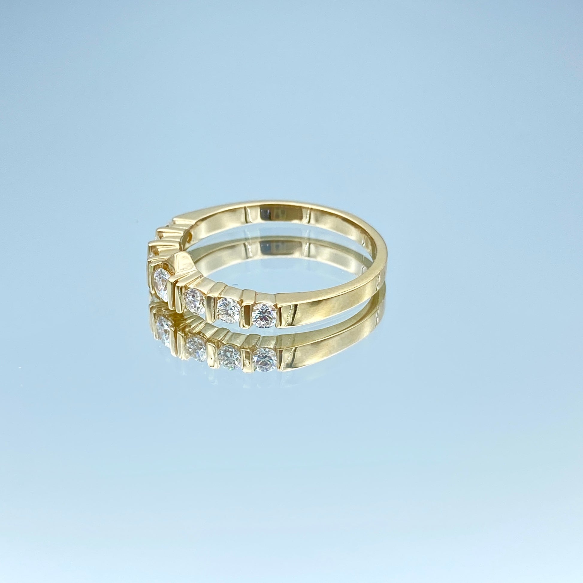 Seven Stone Diamond Ring in 14K Yellow Gold - L and L Jewelry
