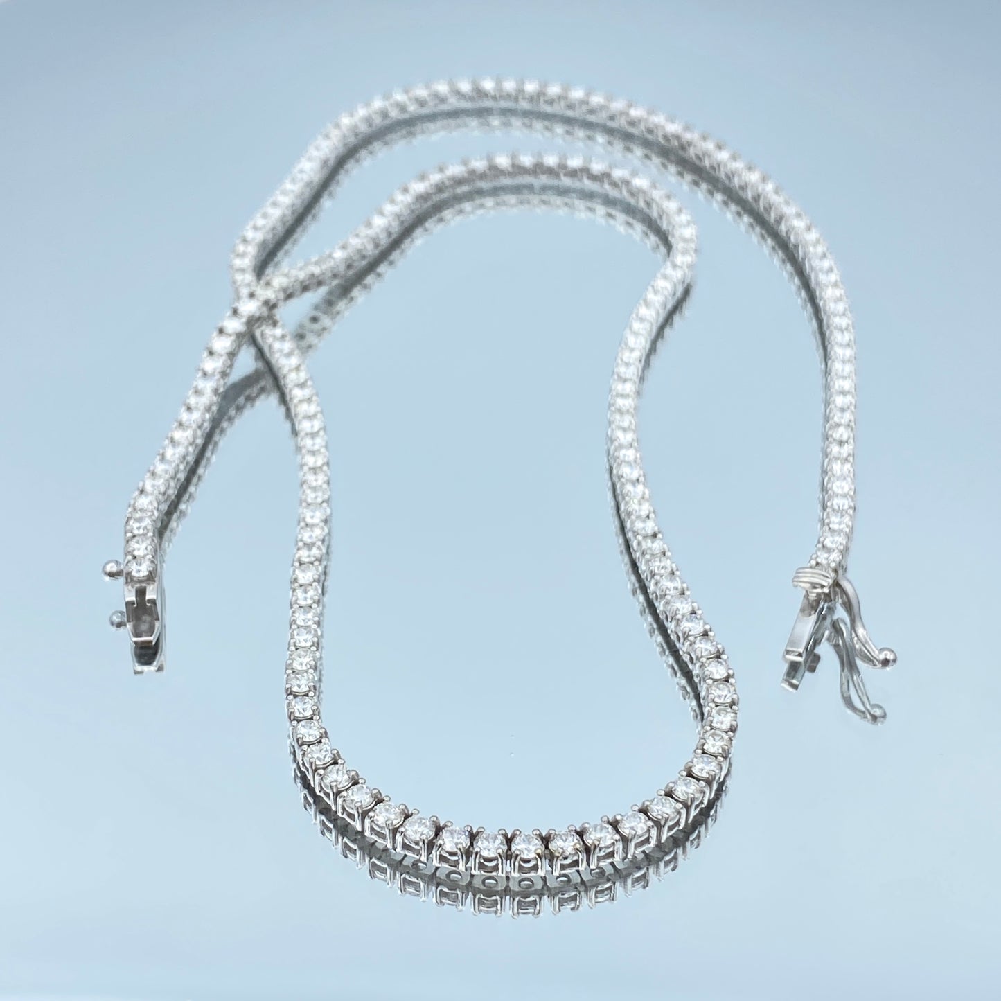 Diamond Tennis Necklace in 14K White Gold - L and L Jewelry