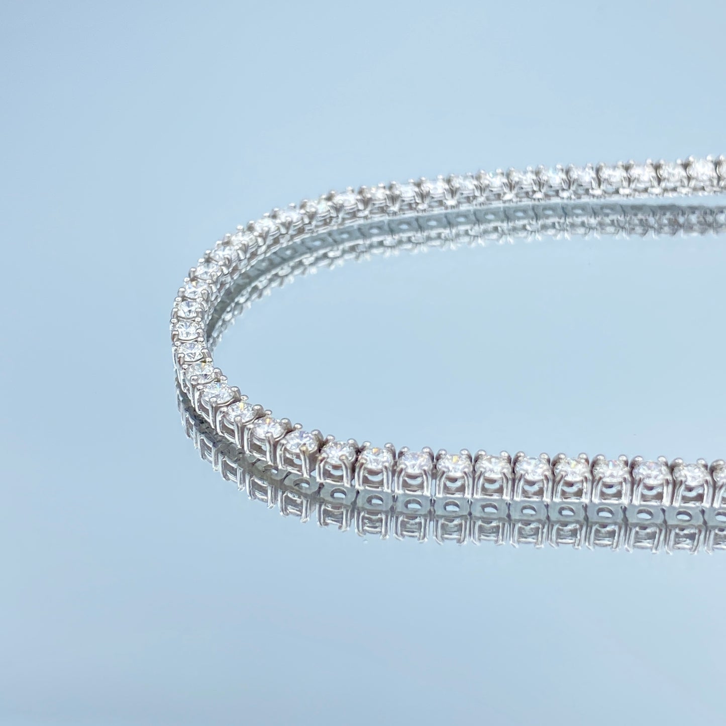 Diamond Tennis Necklace in 14K White Gold - L and L Jewelry