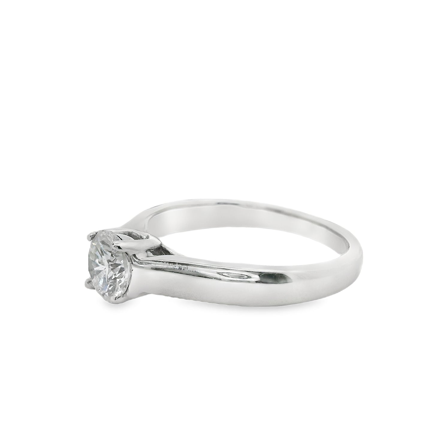 Round-Cut Diamond Engagement Ring in Platinum
