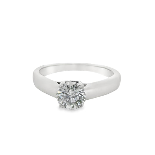 Round-Cut Diamond Engagement Ring in Platinum