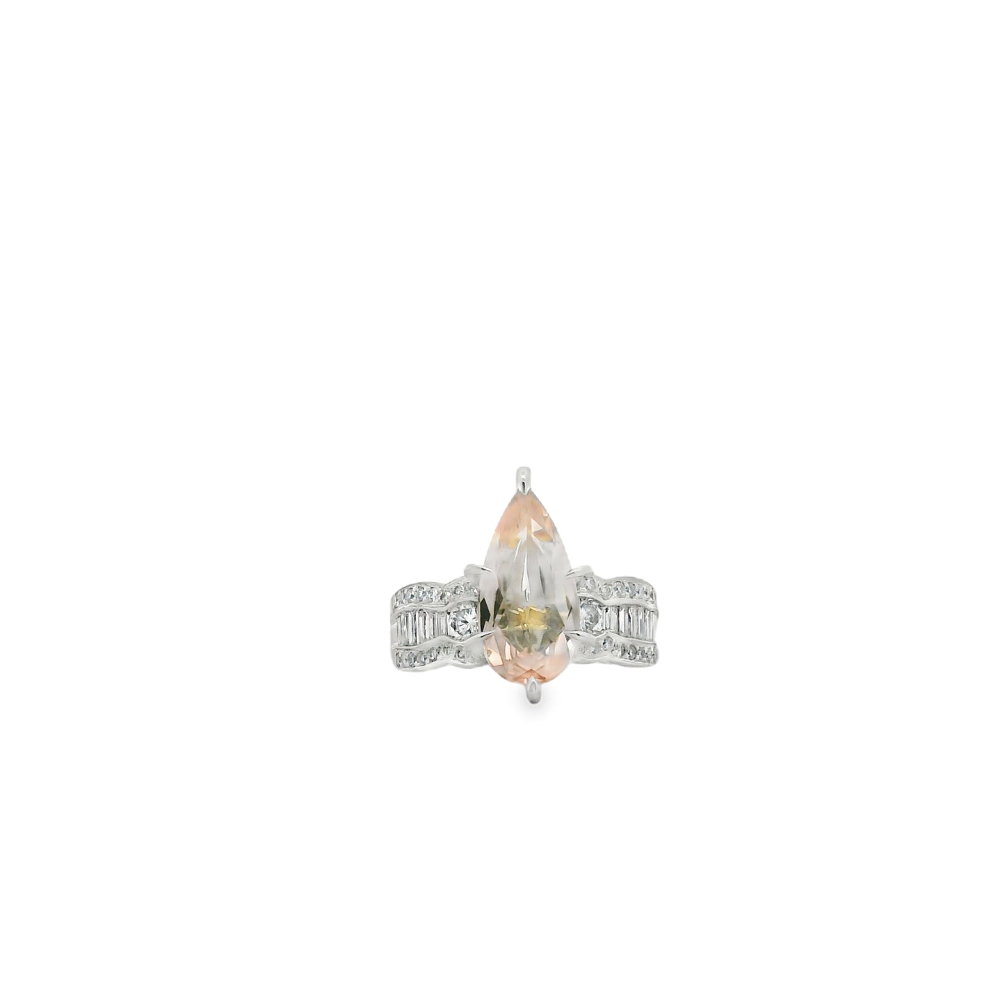 Morganite & Accent Diamond Ring in Platinum