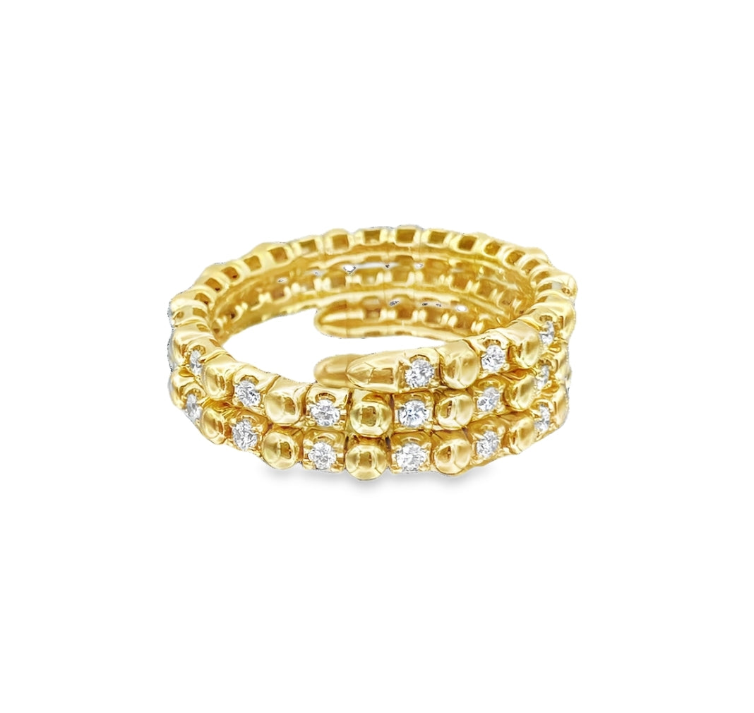 Flexible Diamond 14K Yellow Gold Wrap-Around Ring