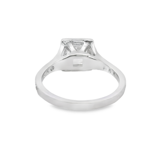 Split Shank Radiant-Cut Diamond Engagement Ring in 14K White Gold