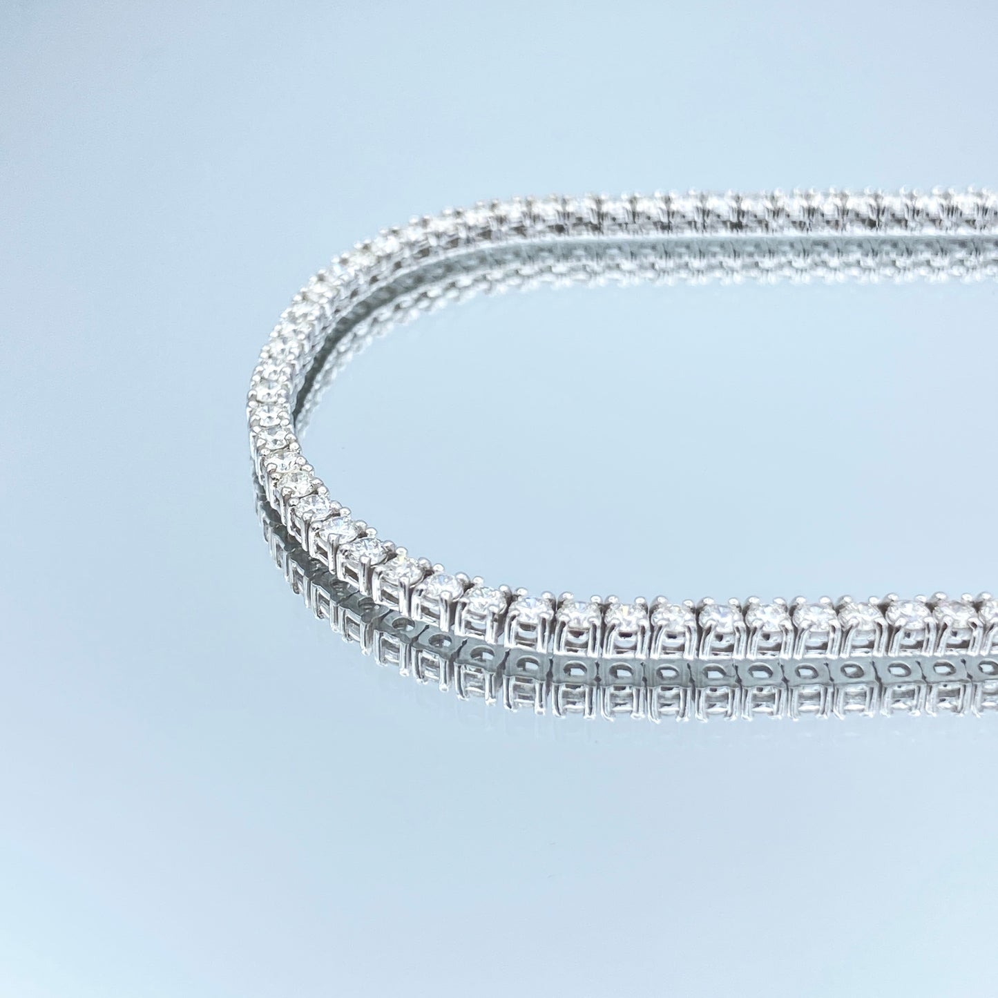 Adjustable Diamond Tennis Necklace in 14K White Gold - L and L Jewelry