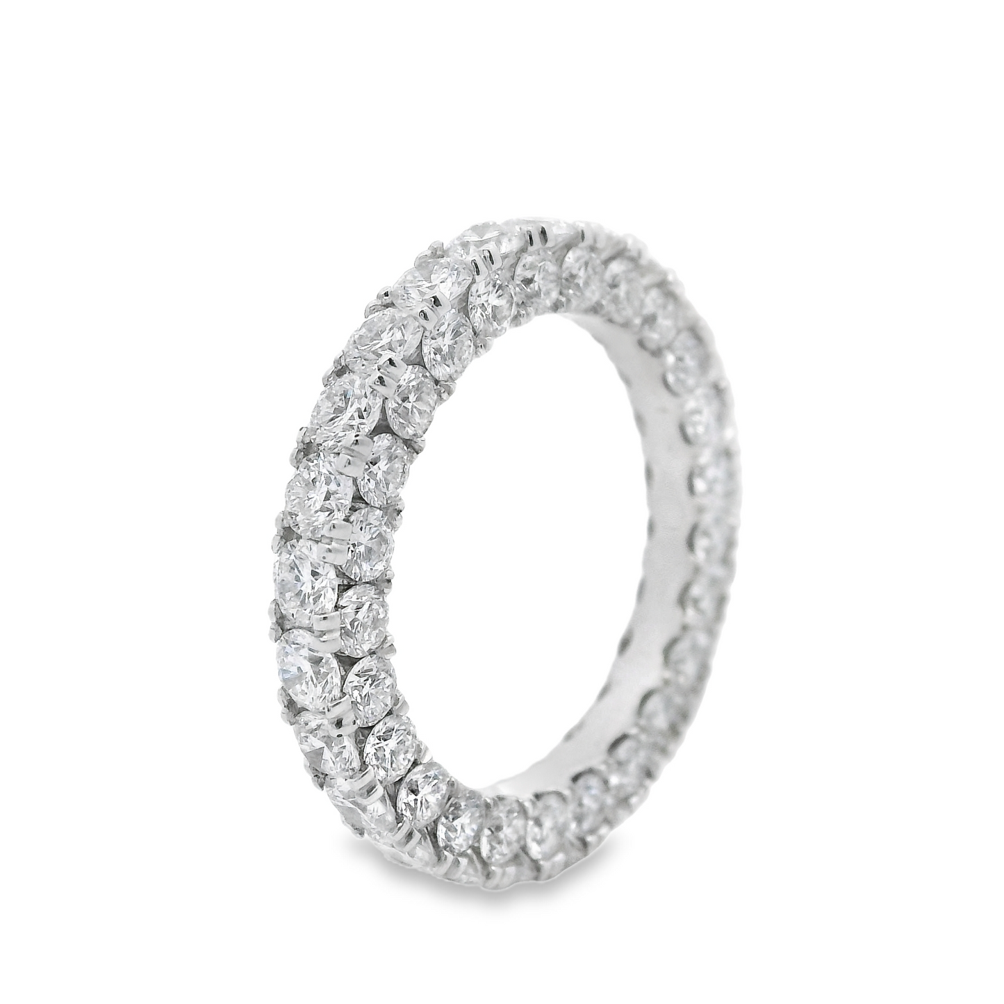 Three Sided Round-Cut Diamond Eternity Ring in Platinum