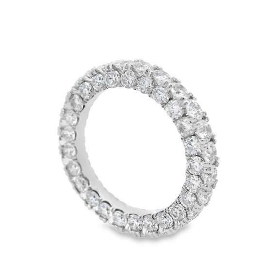 Three Sided Round-Cut Diamond Eternity Ring in Platinum