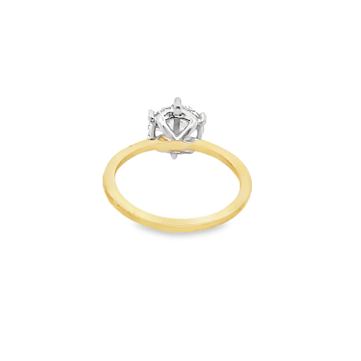 Cluster Six-Prong Comfort Fit Diamond Engagement Ring in 14K Yellow Gold