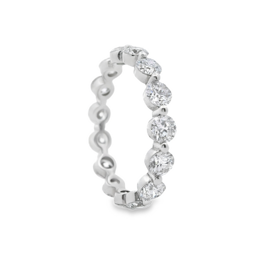 LKS Floating Round Brilliant-Cut Diamond Eternity Ring in Platinum