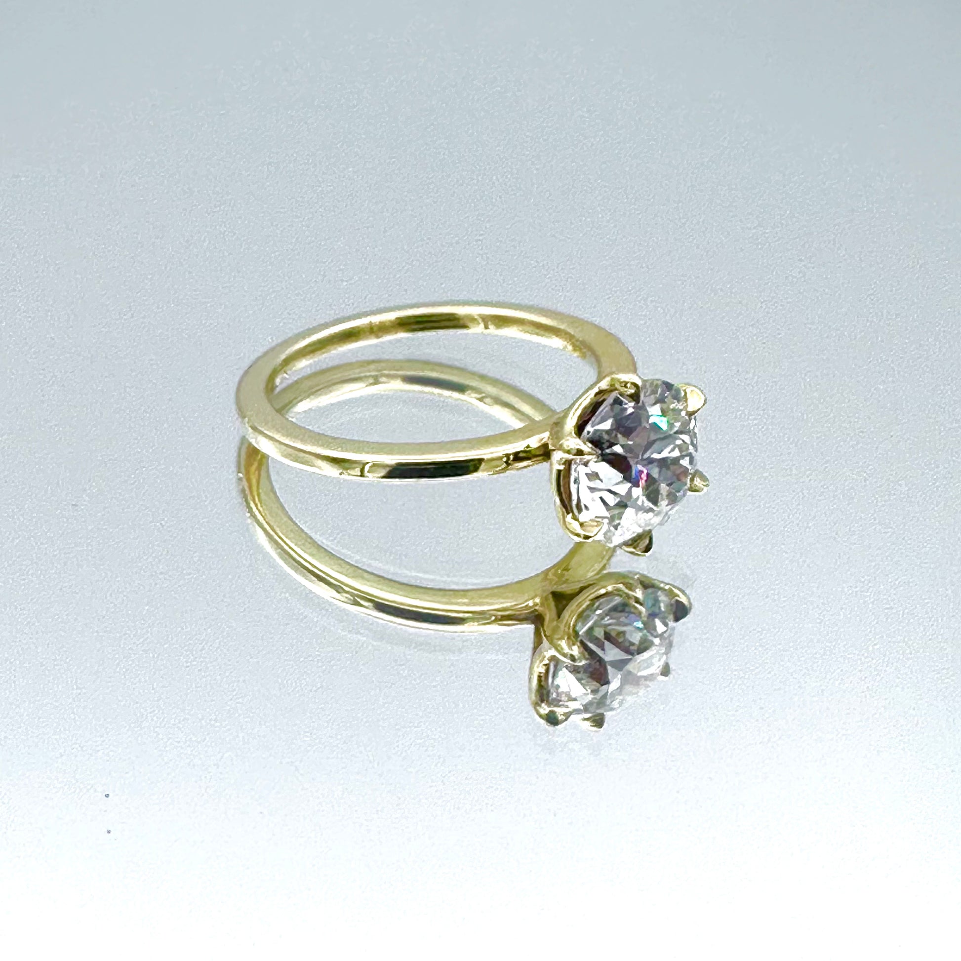 Solitaire Round Brilliant-Cut Diamond Engagement Ring in 14K Yellow Gold - L and L Jewelry