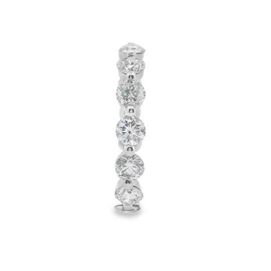 LKS Floating Round Brilliant-Cut Diamond Eternity Ring in Platinum
