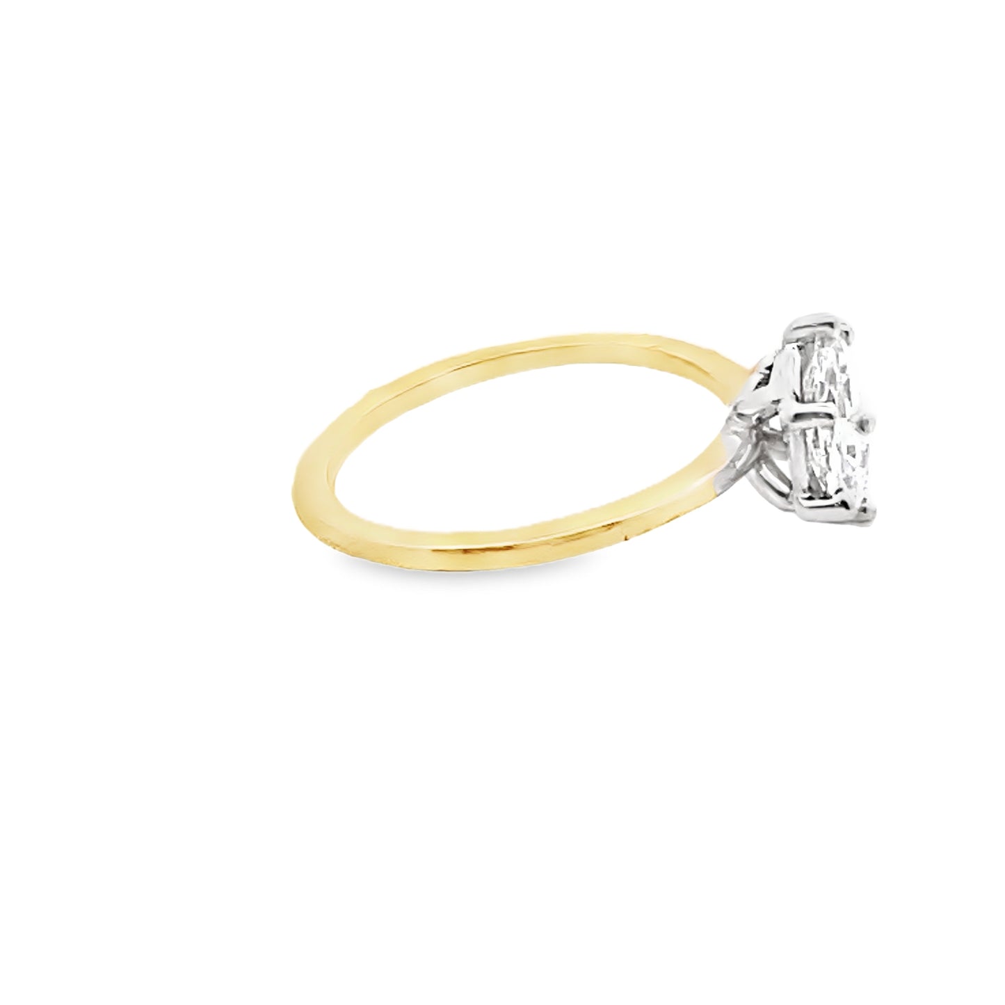Cluster Six-Prong Comfort Fit Diamond Engagement Ring in 14K Yellow Gold
