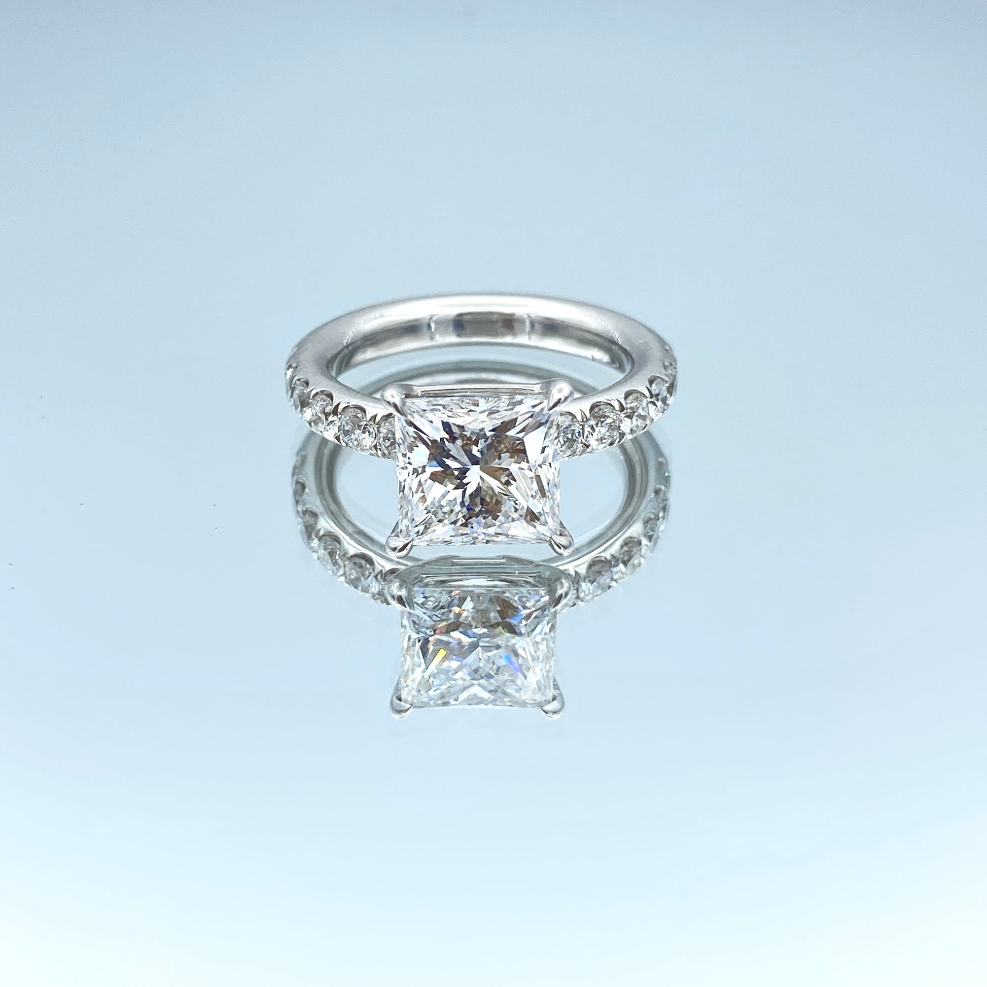 Princess-Cut Diamond Engagement Ring in Platinum - L and L Jewelry