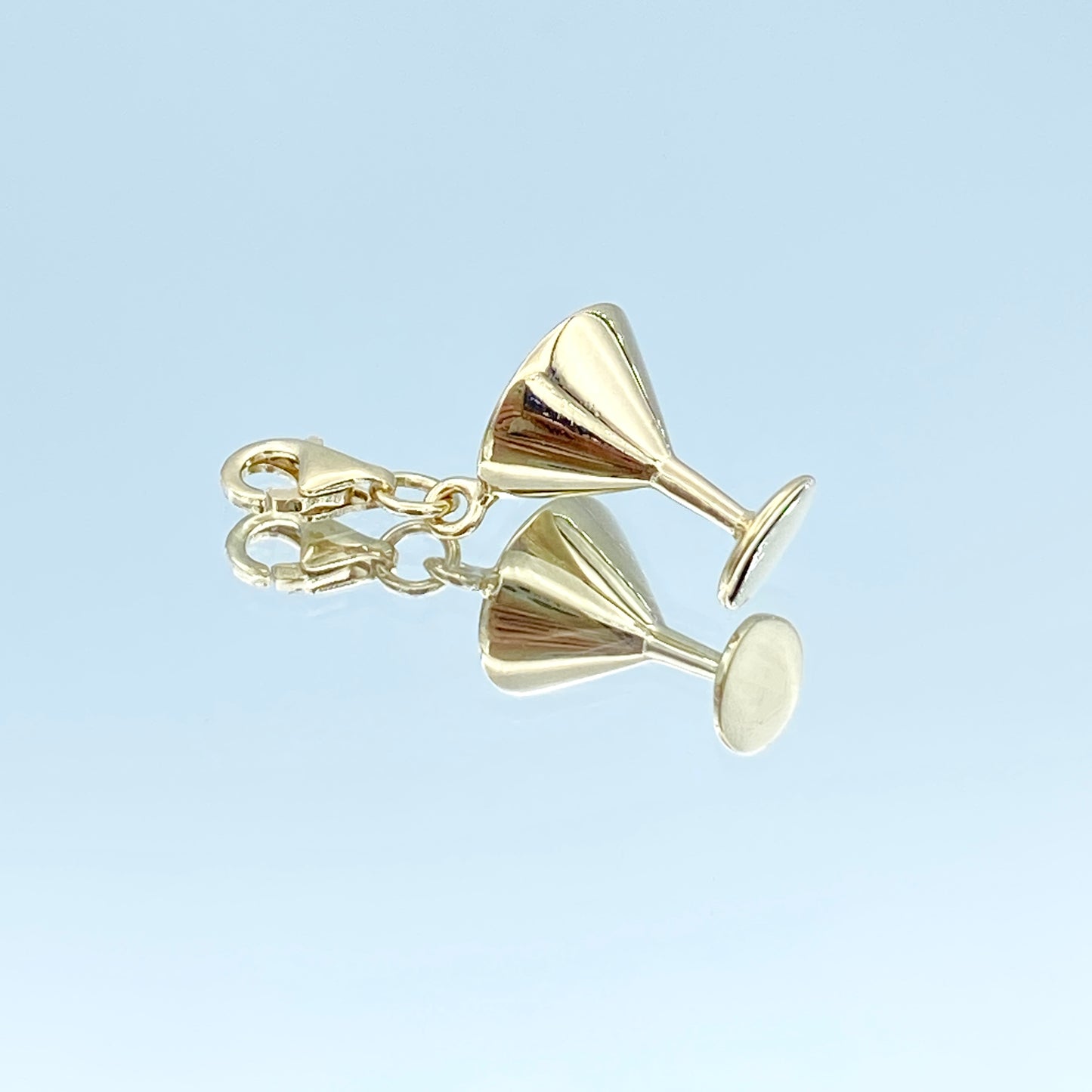 Martini Glass Design Pendant with Emerald in 14K Yellow Gold - L and L Jewelry