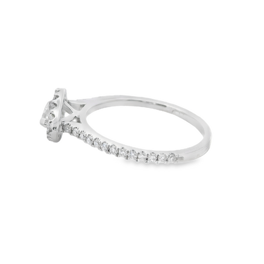 Marquise-Cut Diamond Engagement Ring in 14K White Gold