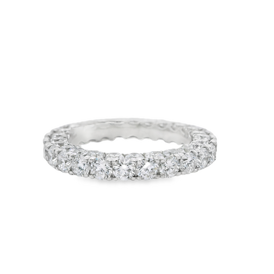 Three Sided Round-Cut Diamond Eternity Ring in Platinum