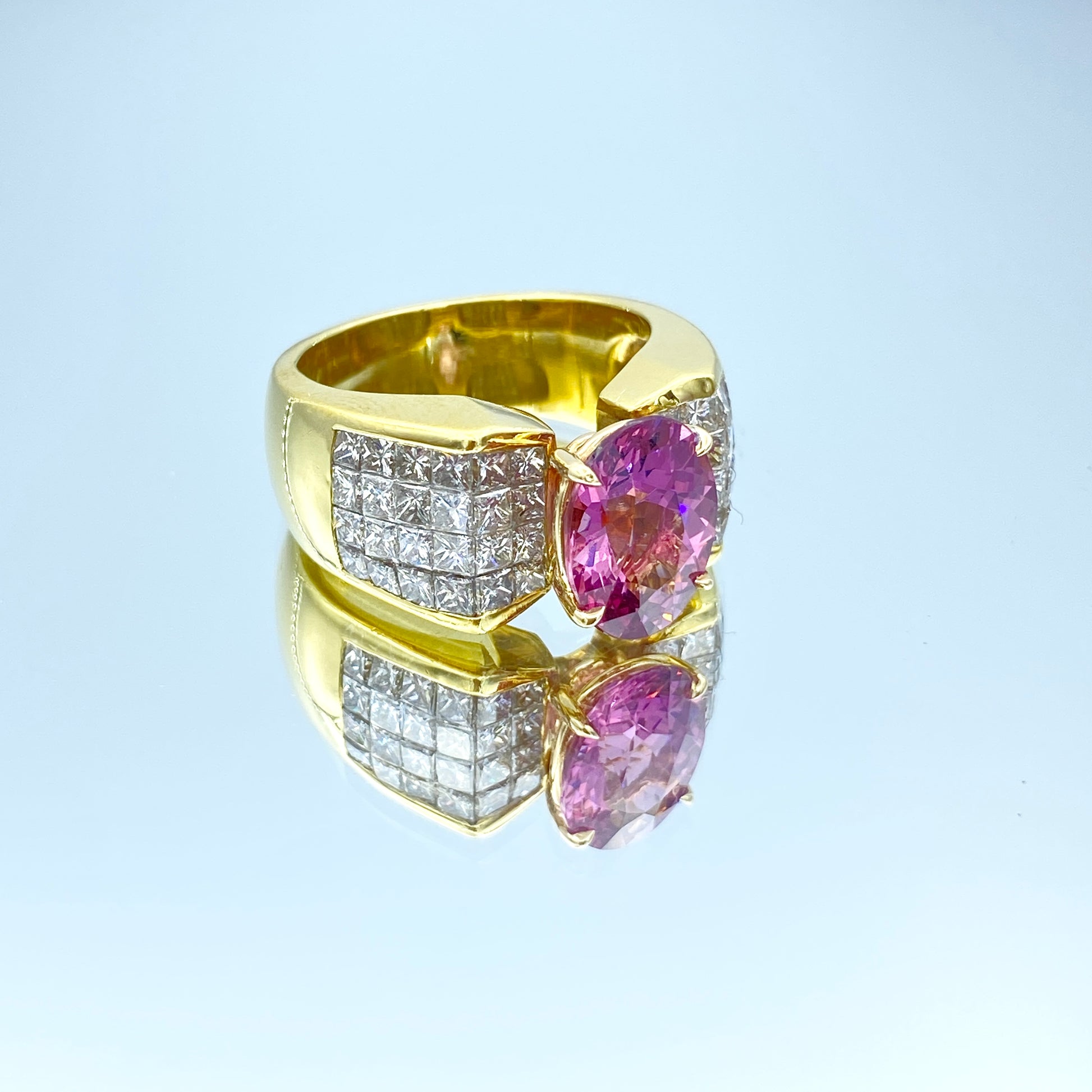 Tourmaline and Diamond Statement Ring in 18K Yellow Gold - L and L Jewelry