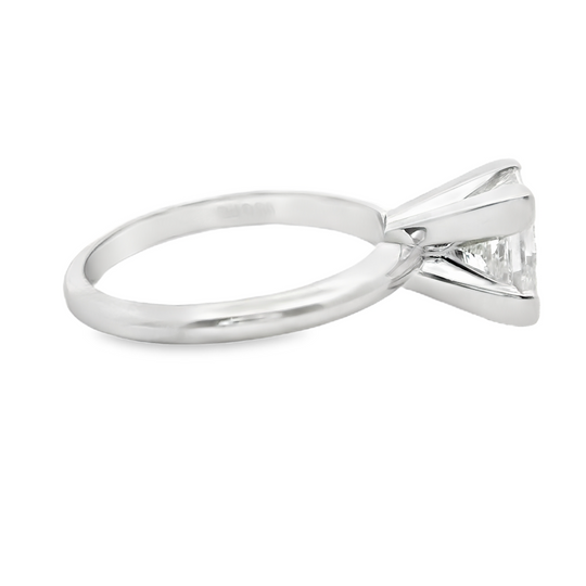 Cathedral Princess-Cut Solitaire Engagement Ring in Platinum