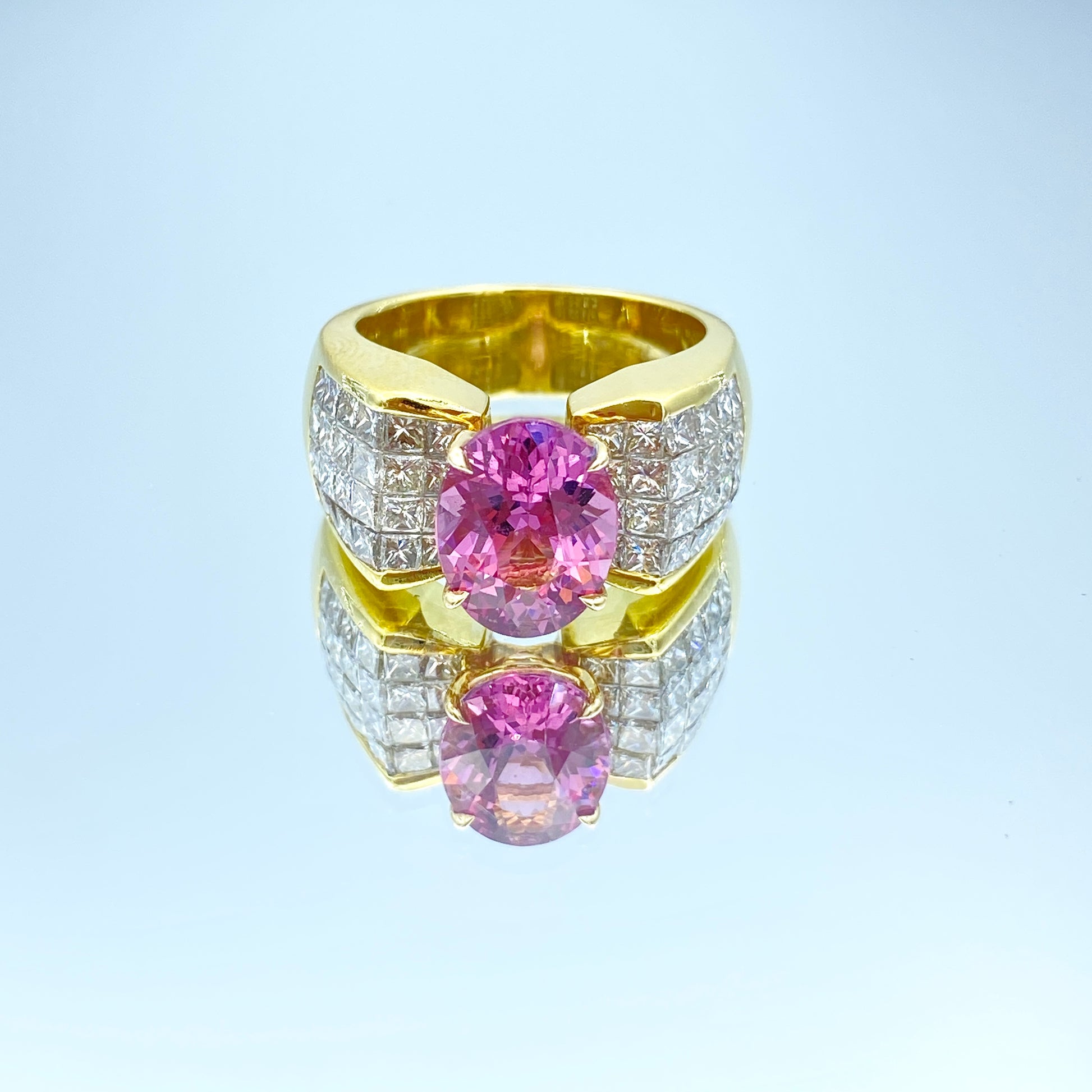 Tourmaline and Diamond Statement Ring in 18K Yellow Gold - L and L Jewelry