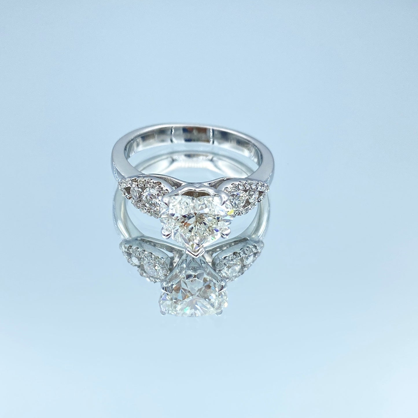 Heart Shape Diamond Engagement Ring in 14K White Gold - L and L Jewelry