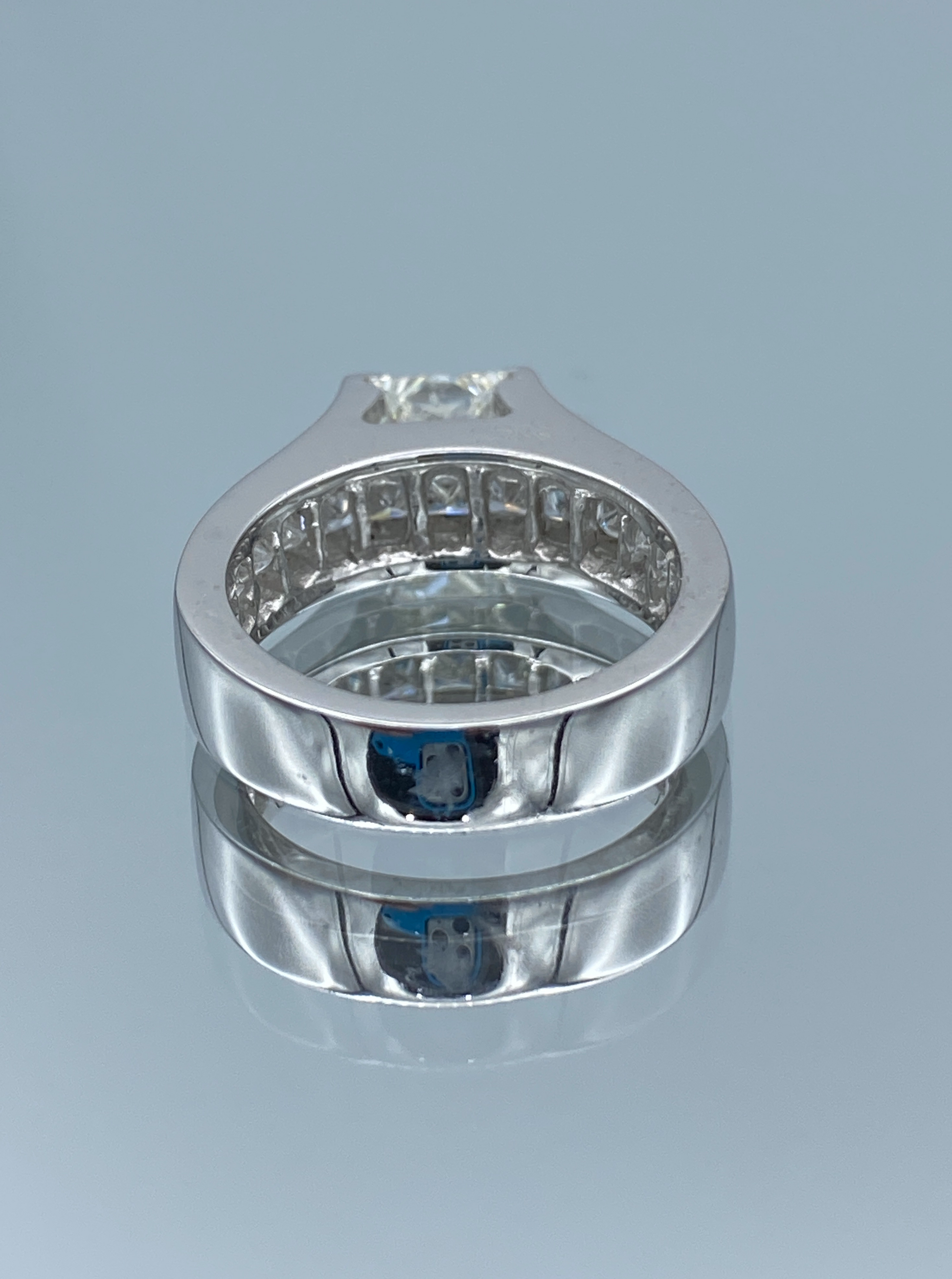 Princess-Cut Diamond Engagement Ring in 18K White Gold - L and L Jewelry