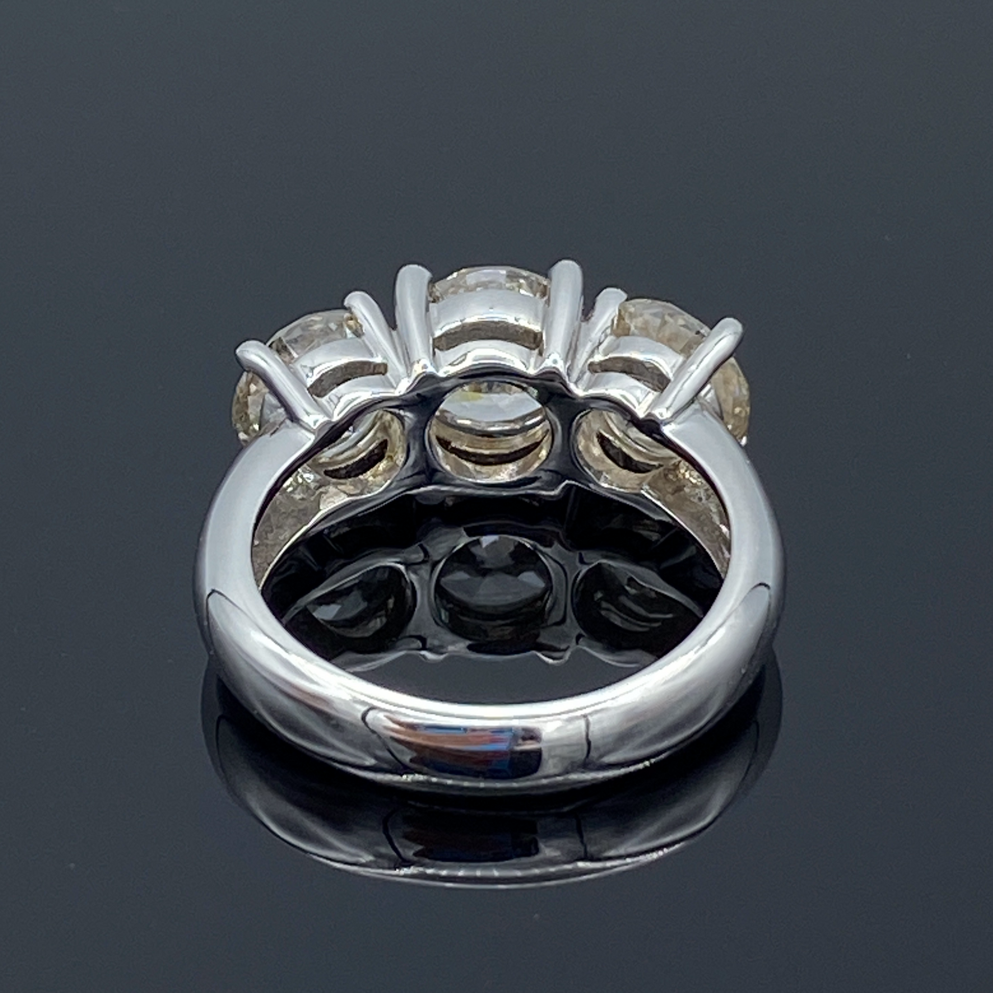 Three Stone Round-Cut Diamond Engagement Ring in 14K White Gold - L and L Jewelry