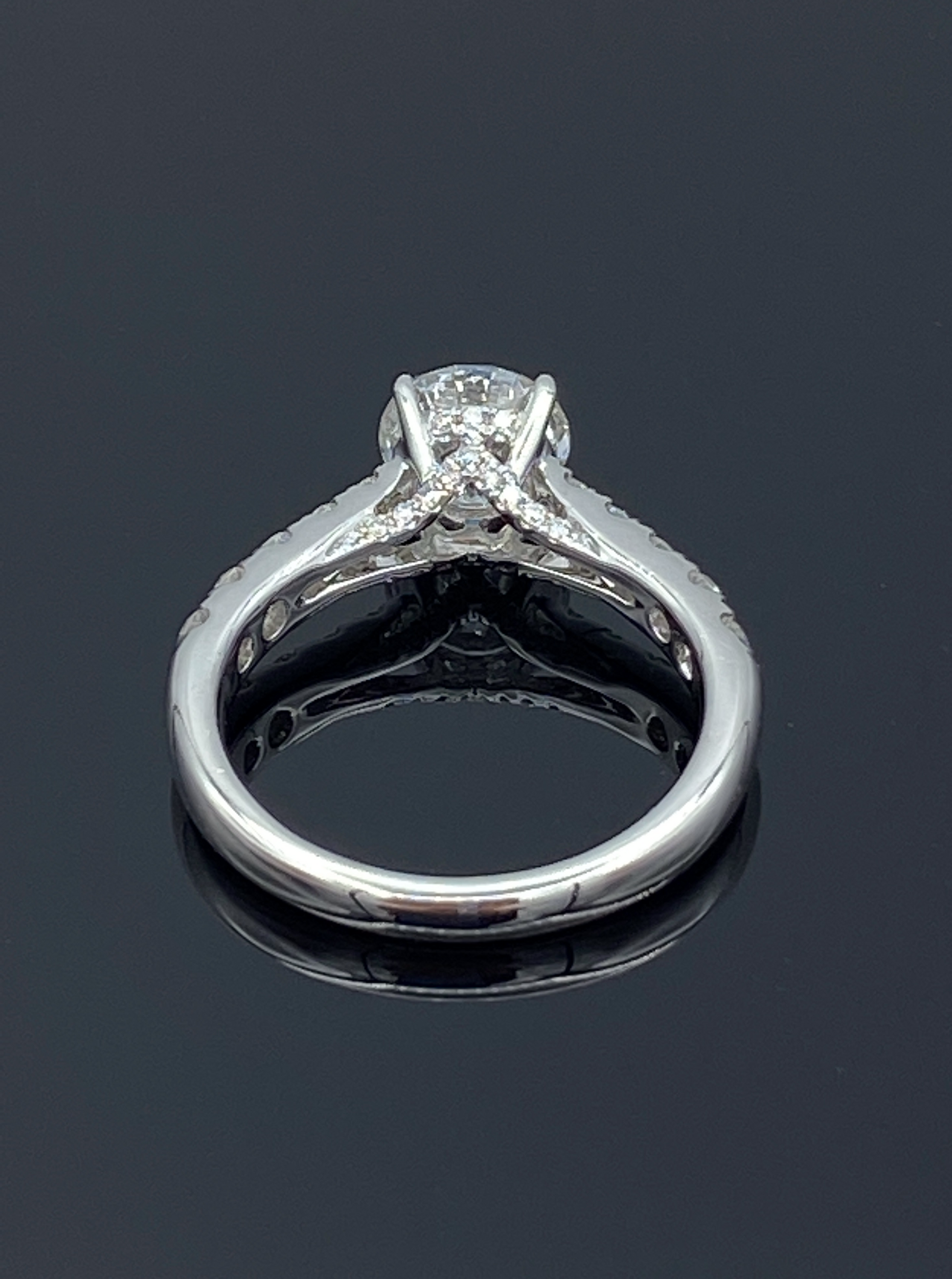 Solitaire Round-Cut Diamond Engagement Ring in 18K White Gold - L and L Jewelry