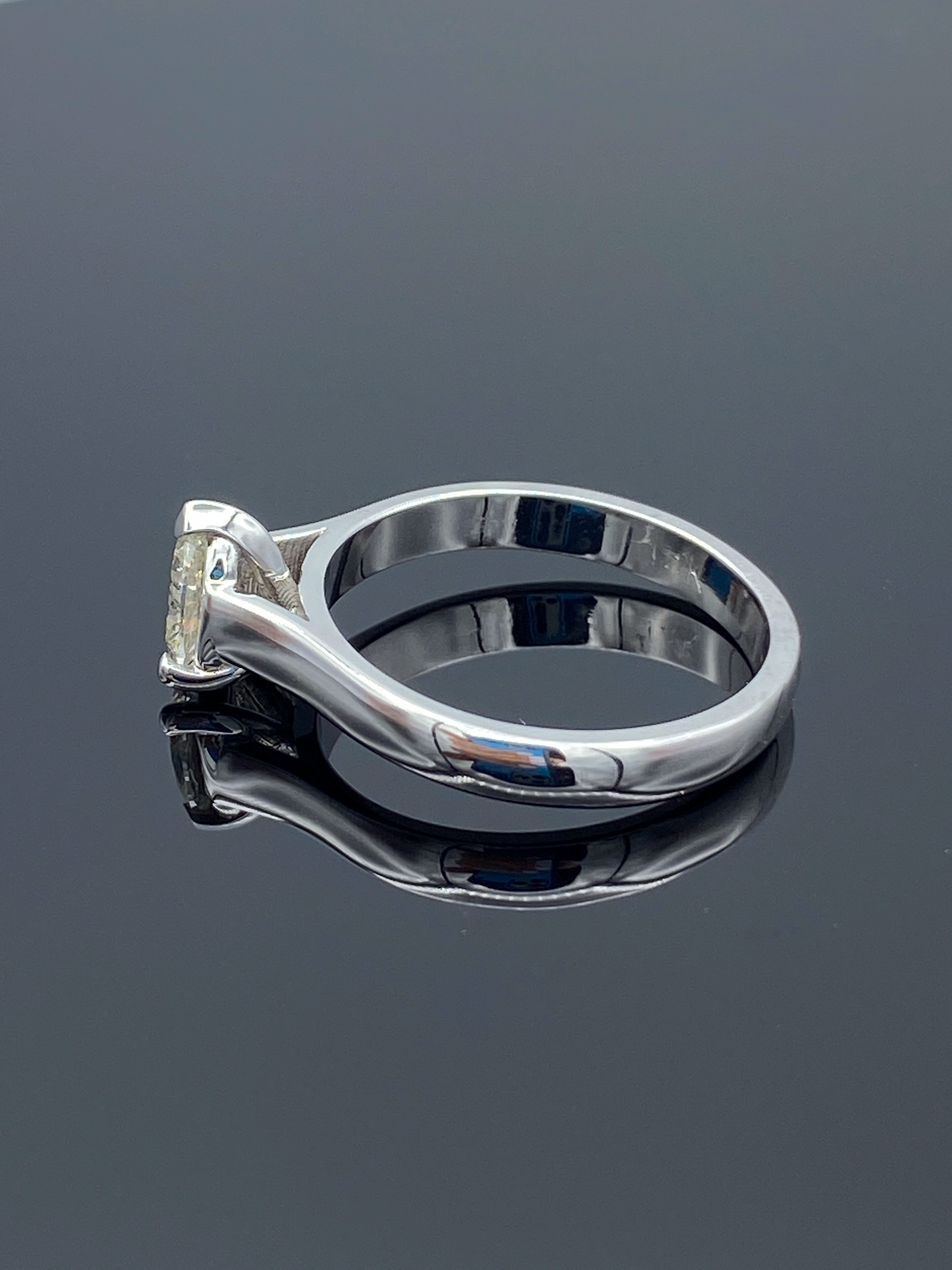 Solitaire Pear-Cut Diamond Engagement Ring in 14K White Gold - L and L Jewelry