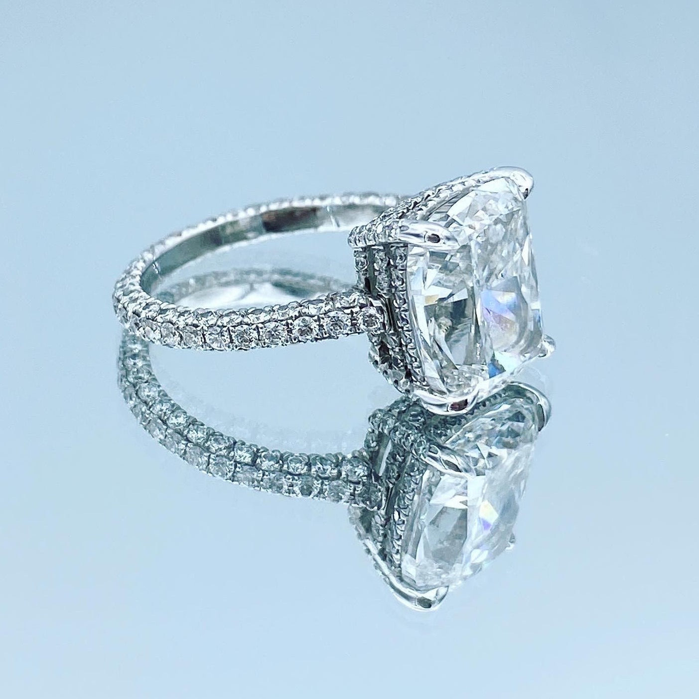 Cushion-Cut Diamond Engagement Ring in Platinum - L and L Jewelry
