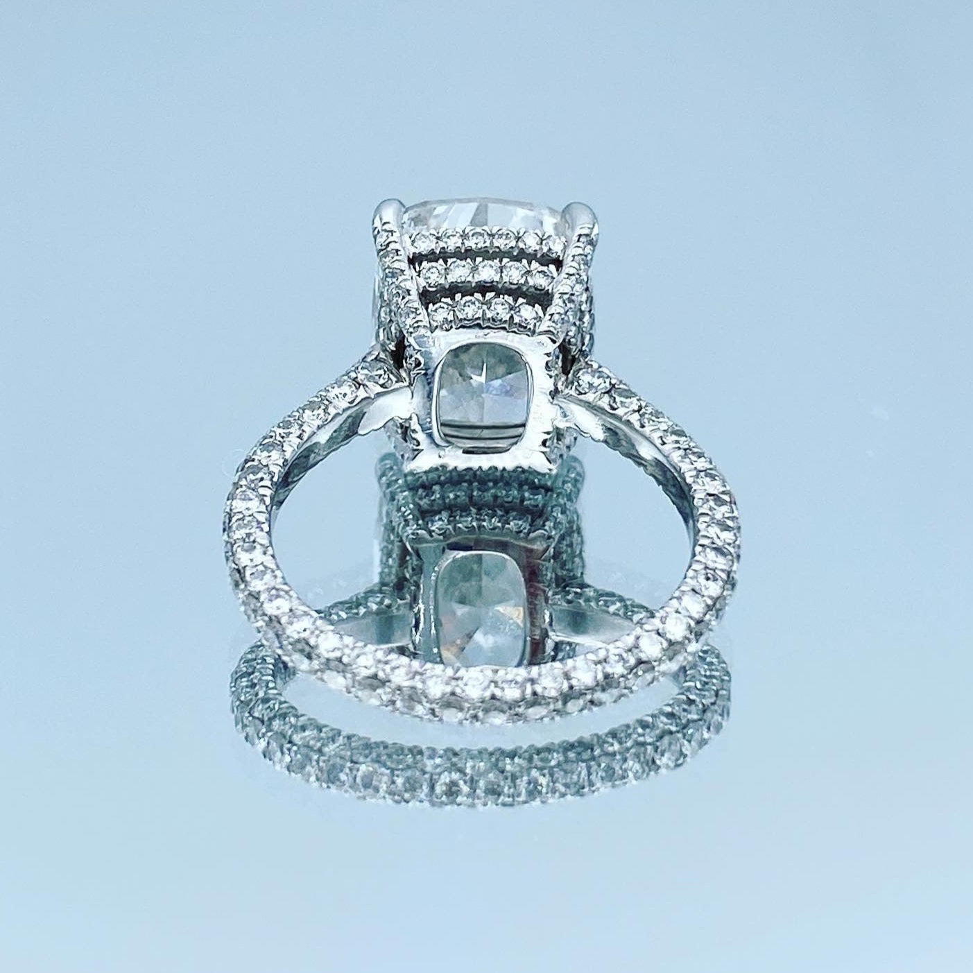 Cushion-Cut Diamond Engagement Ring in Platinum - L and L Jewelry