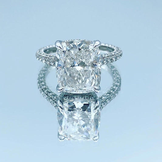 Cushion-Cut Diamond Engagement Ring in Platinum - L and L Jewelry