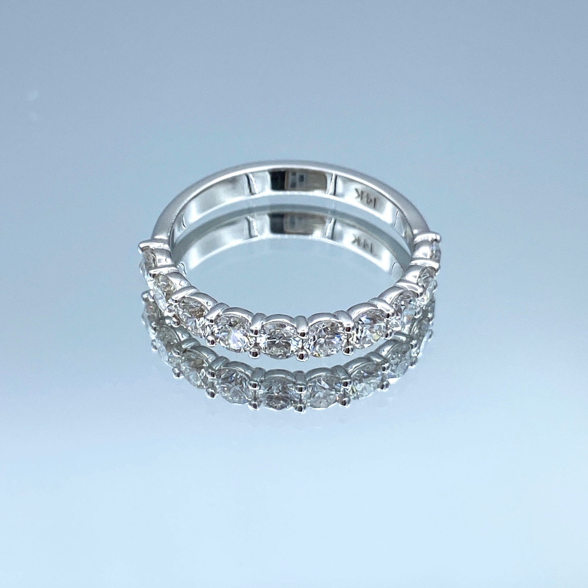 Ten-Stone Round Brilliant-Cut Diamonds Ring in 14K White Gold - L and L Jewelry