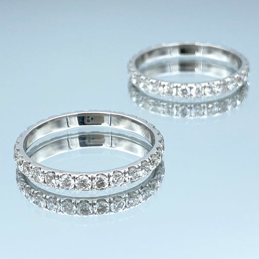 Round Brilliant-Cut Diamonds Eternity Ring in 14K White Gold - L and L Jewelry