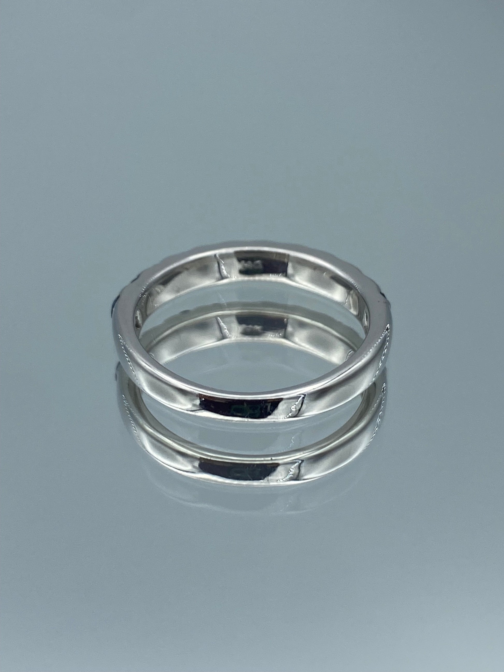 Round-Cut Sapphire Eternity Ring in 14K White Gold - L and L Jewelry