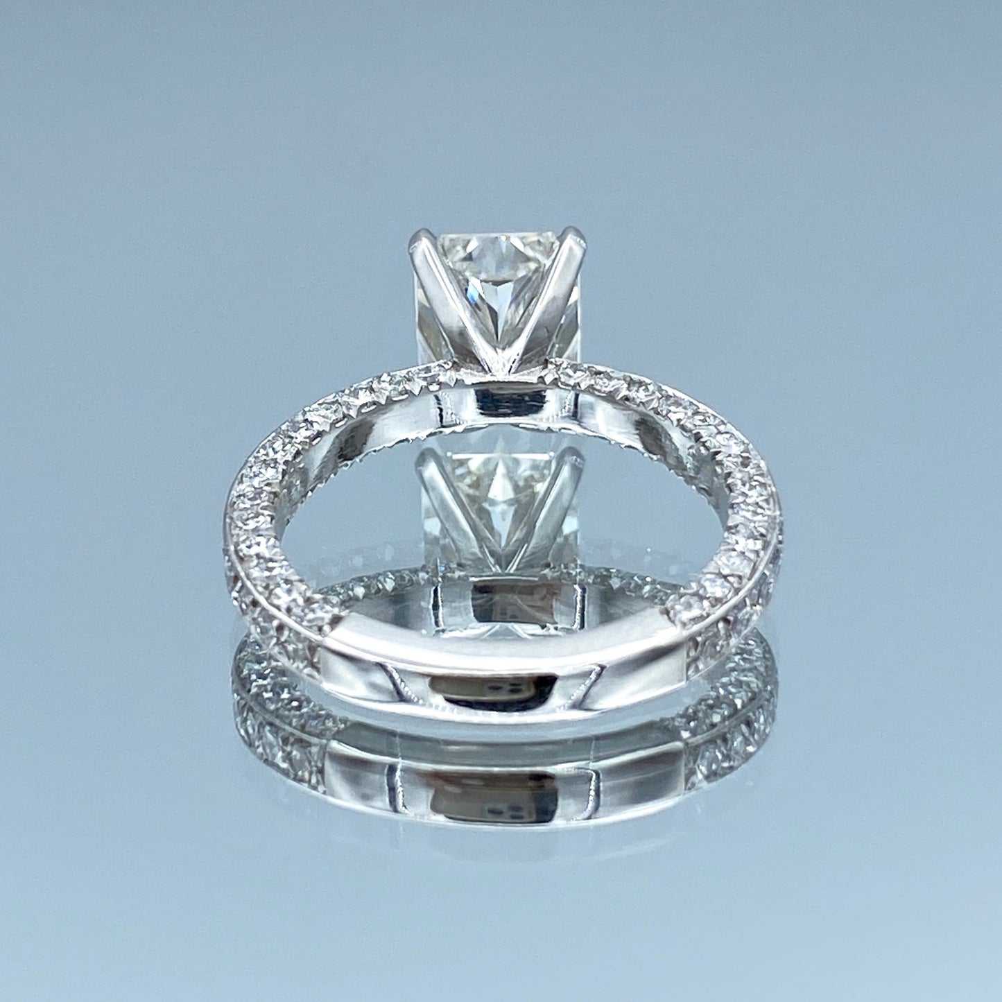 Radiant-Cut Diamond Engagement Ring in 14K White Gold - L and L Jewelry