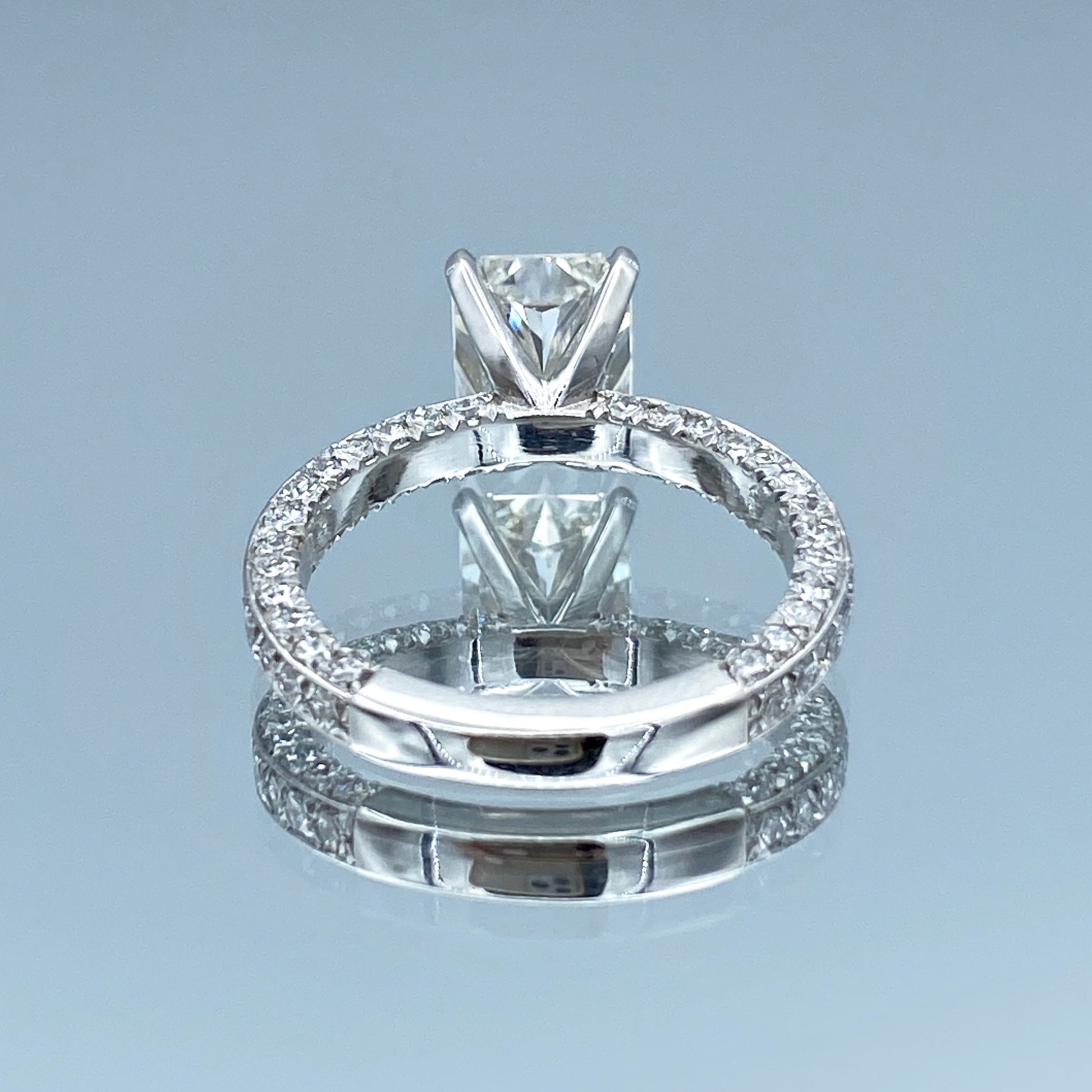 Radiant-Cut Diamond Engagement Ring in 14K White Gold - L and L Jewelry