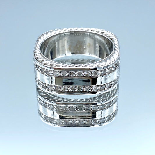 Men's Ring with Round Brilliant-Cut Diamonds in 14K White Gold - L and L Jewelry