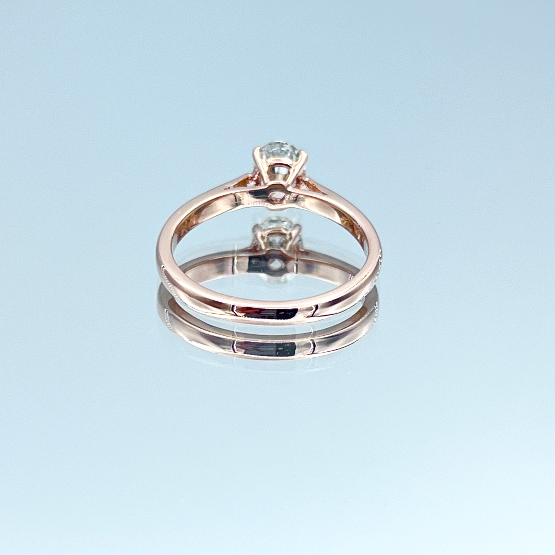 Solitaire Oval-Cut Diamond Engagement Ring in 14K Rose Gold - L and L Jewelry