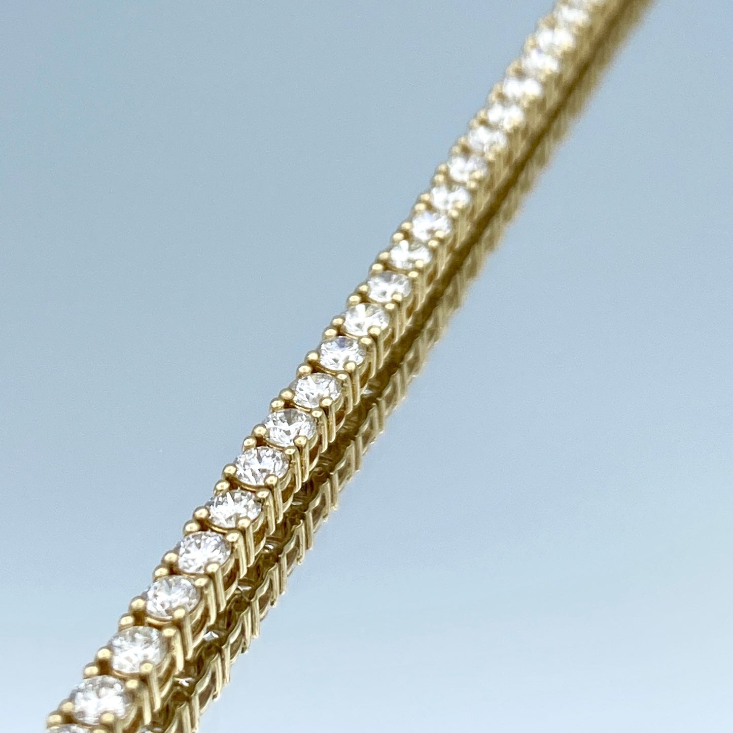 Round Brilliant-Cut Diamond Tennis Bracelet in 14K Yellow Gold - L and L Jewelry