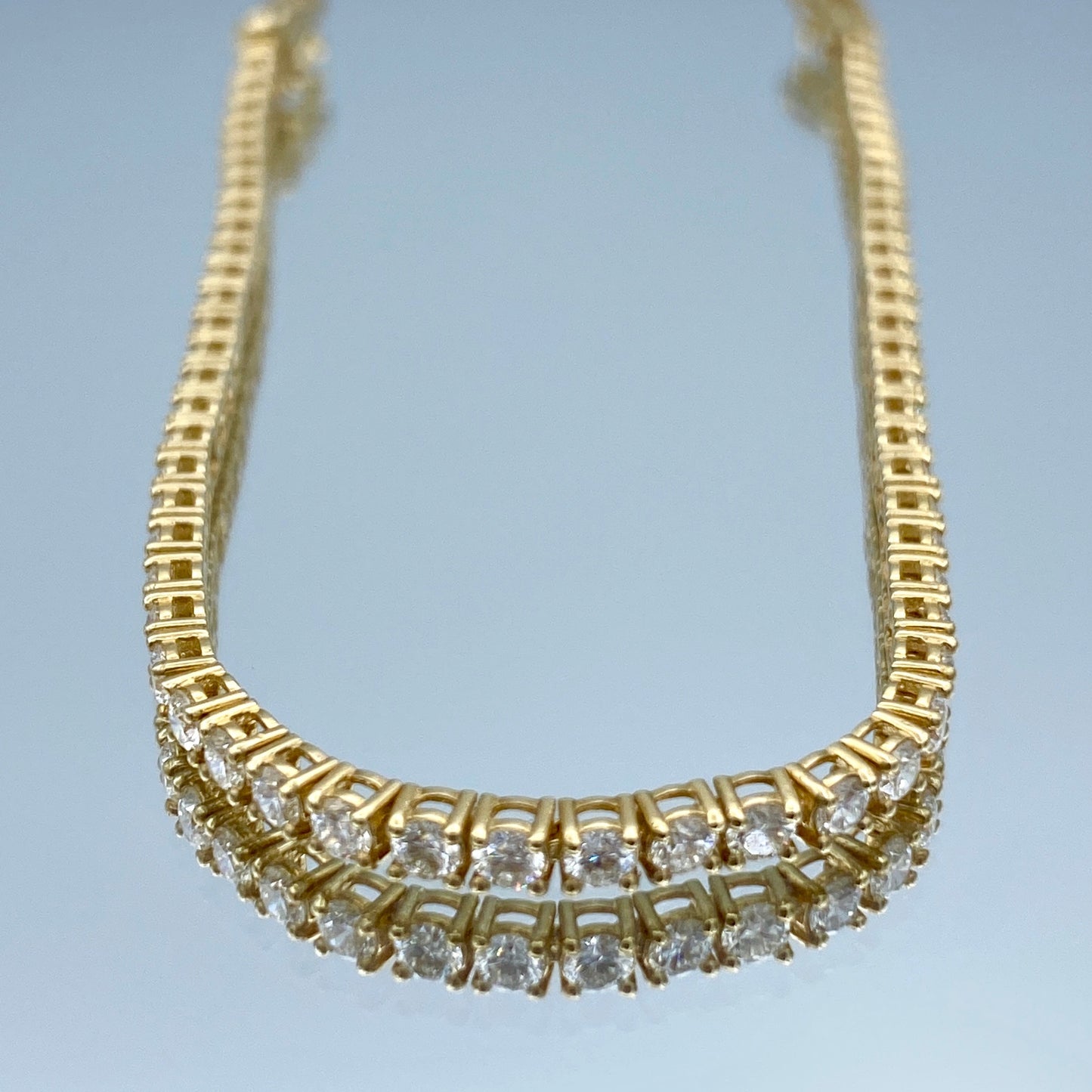 Round Brilliant-Cut Diamond Tennis Bracelet in 14K Yellow Gold - L and L Jewelry