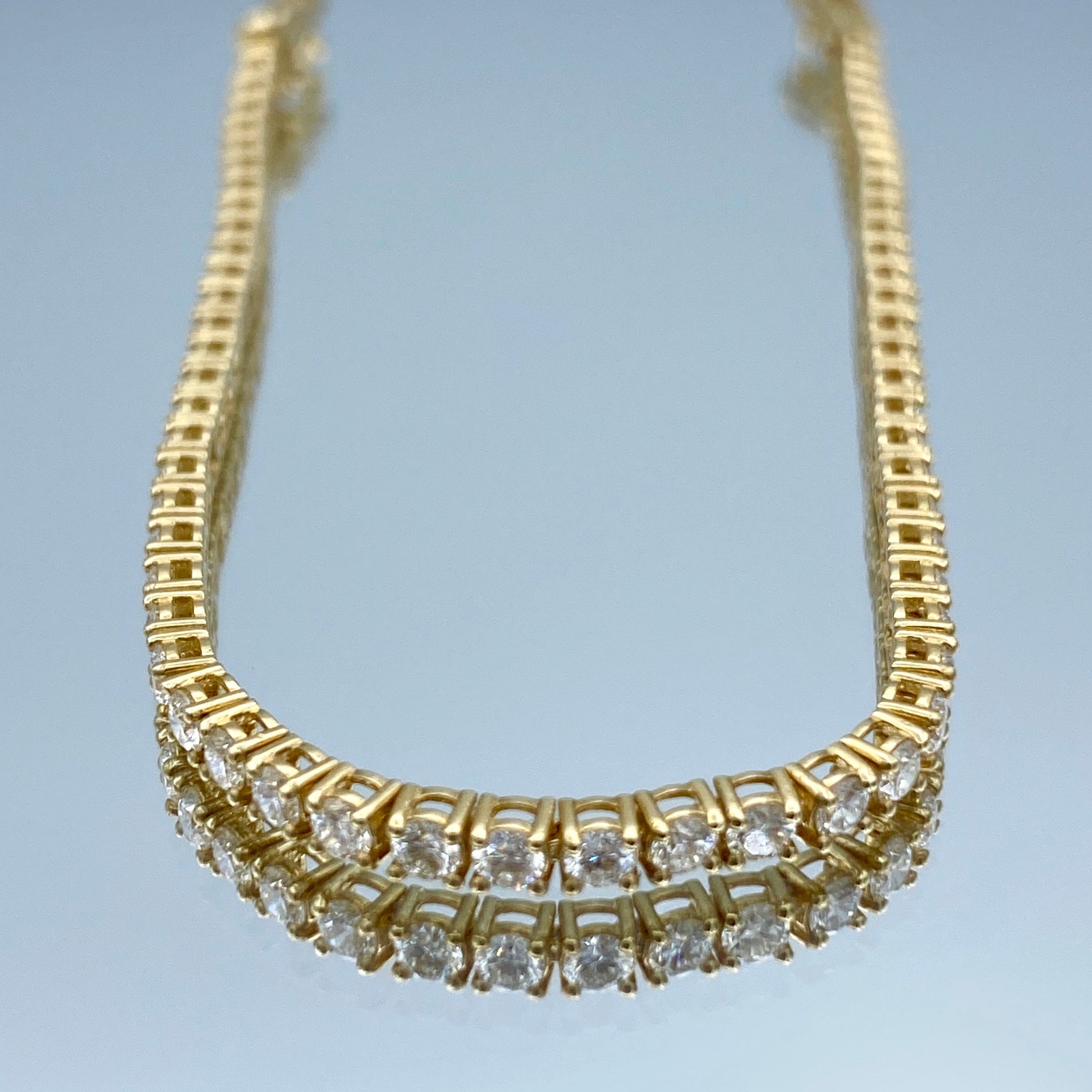 Round Brilliant-Cut Diamond Tennis Bracelet in 14K Yellow Gold - L and L Jewelry